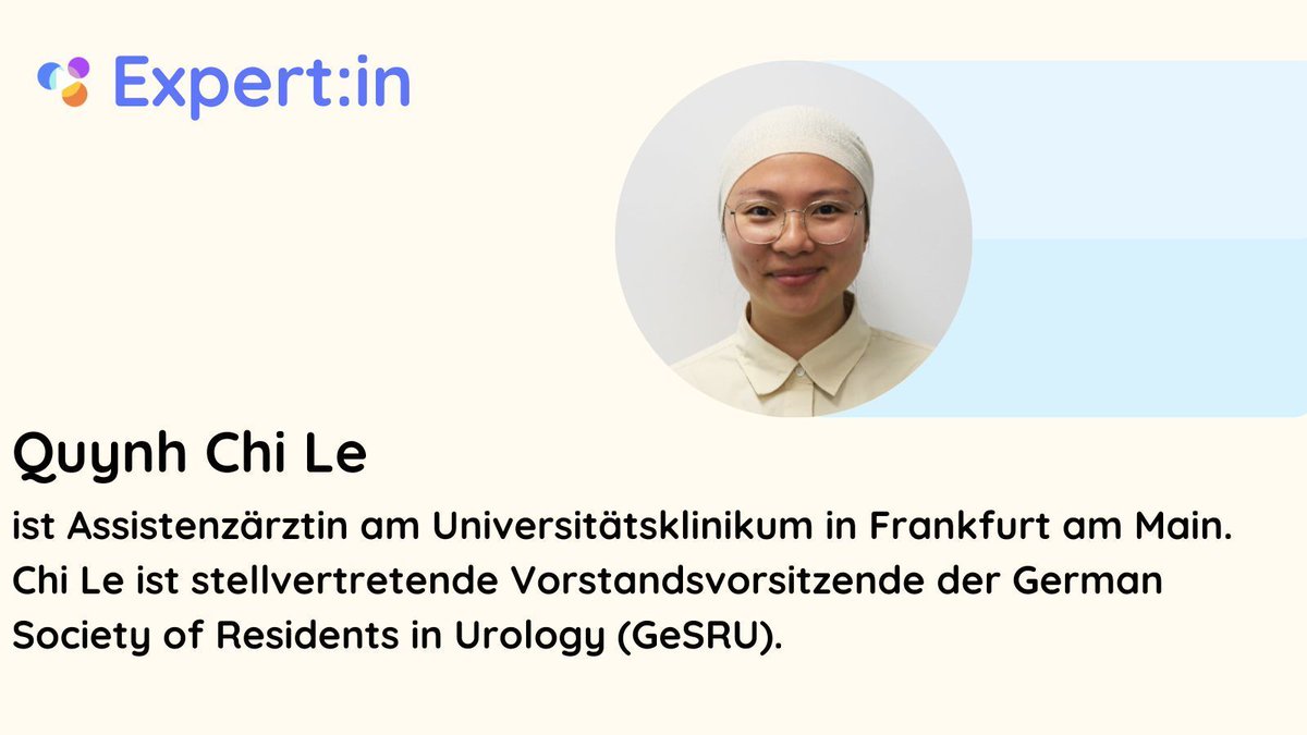 Quynh Chi Le ist eine der jungen Expert:innen unserer neuen Reihe YoungProfessionals bei urotube. Herzlich Willkommen!
buff.ly/3KwufLF