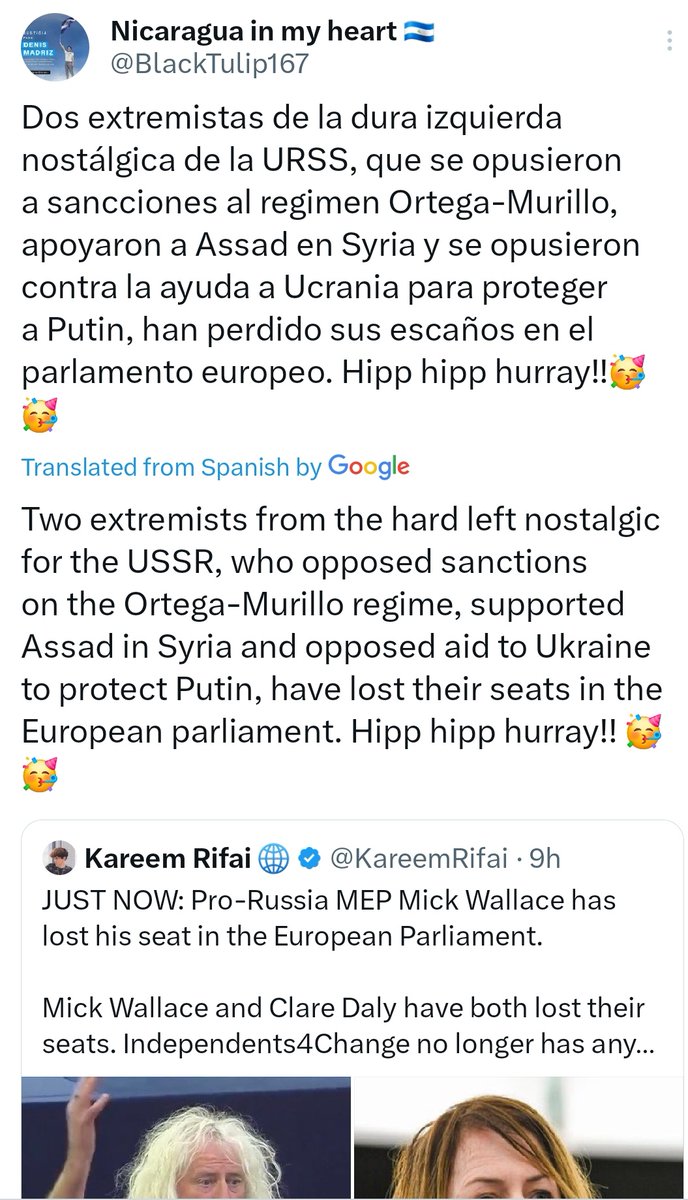 grannies4equal's tweet photo. Across the world there is gladness they can no longer support tyrants. Quite an achievement for two Irish fake left politicians.
#MickWallace #ClareDaly https://t.co/FSgnuCZ7VQ