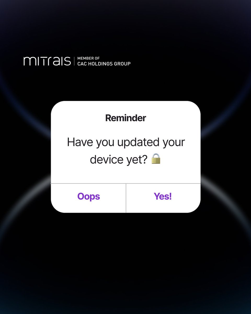mitrais's tweet photo. Updating your device isn’t just about getting new features—it’s crucial for your security and performance.

Enjoy a smoother and more secure experience by keeping your device up to date!

#cybersecuritytips #mitrais #security https://t.co/27jNqyijK4