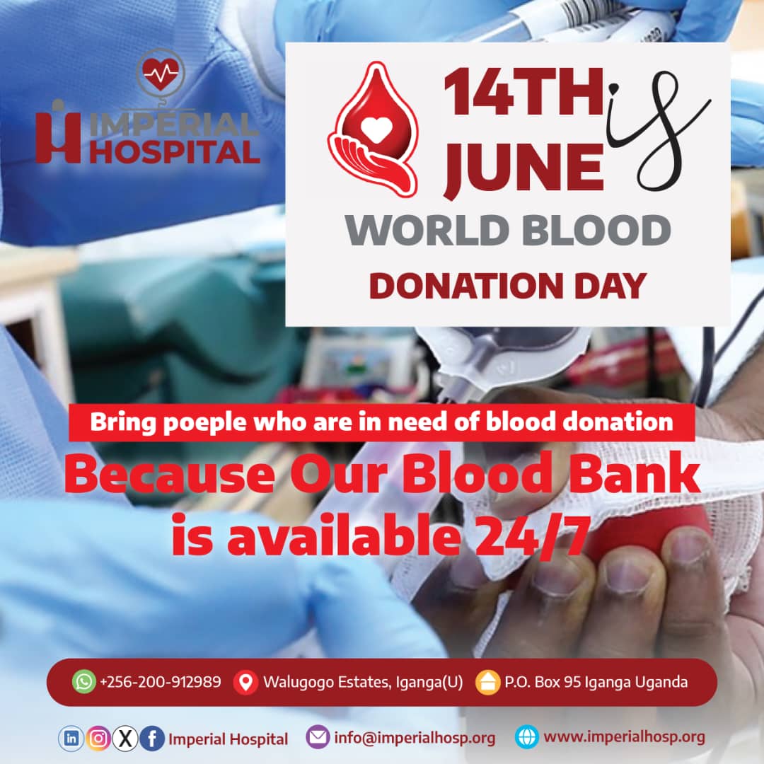 imperialhosp's tweet photo. Bring your colleagues who are in need of blood transfusion. Our blood blood is available 24/7 +256 200912989 https://t.co/4EsVZEWkVs