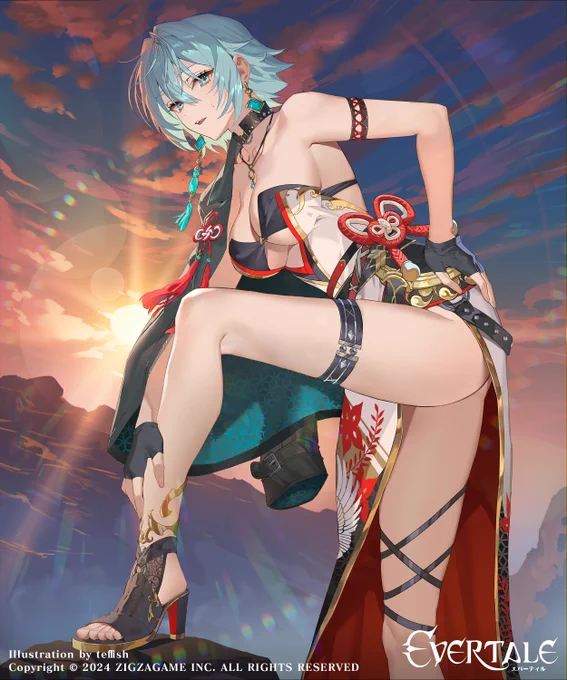 ジグザゲーム【エバーテイル】にて二天一流「宮本武蔵」のイラストを描かせていただきました。 どうぞよろしくお願い致します!#エバーテイル 