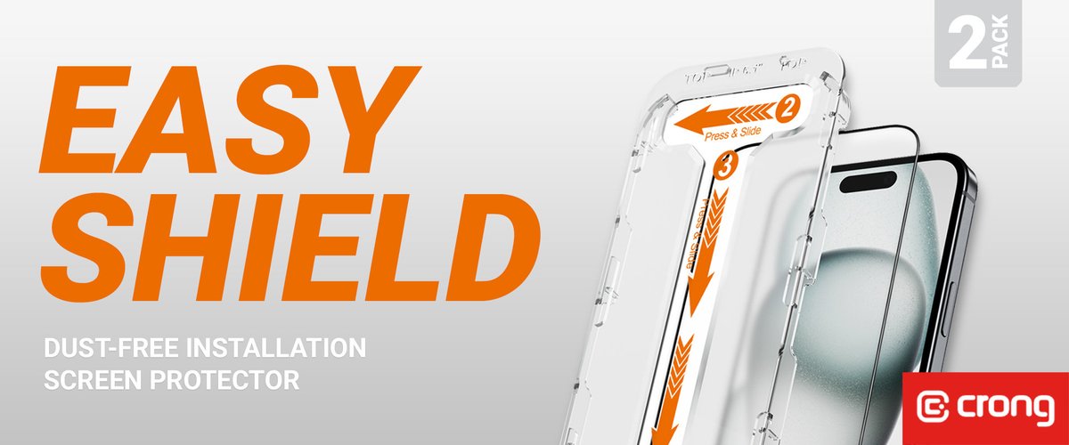Przedstawiamy nowe szkła #Crong #EasyShield™ 2-Pack z dedykowanym systemem montażu Press &amp; Slide. Dostępne na naszej platformie dla najnowszych modeli #iPhone oraz #Samsung Galaxy S24 ▶️ tiny.pl/djm2r