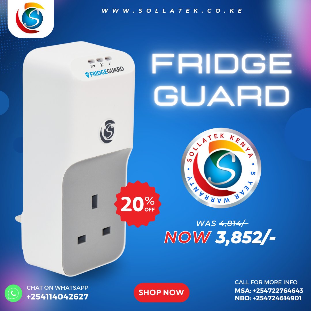 Your ultimate refrigerator protection solution! 🛡️At Sollatek, we prioritize quality above all else. Our iS Fridge Guard ensures top-notch protection against power fluctuations and surges, safeguarding your valuable refrigerator with unmatched reliability. 🌟