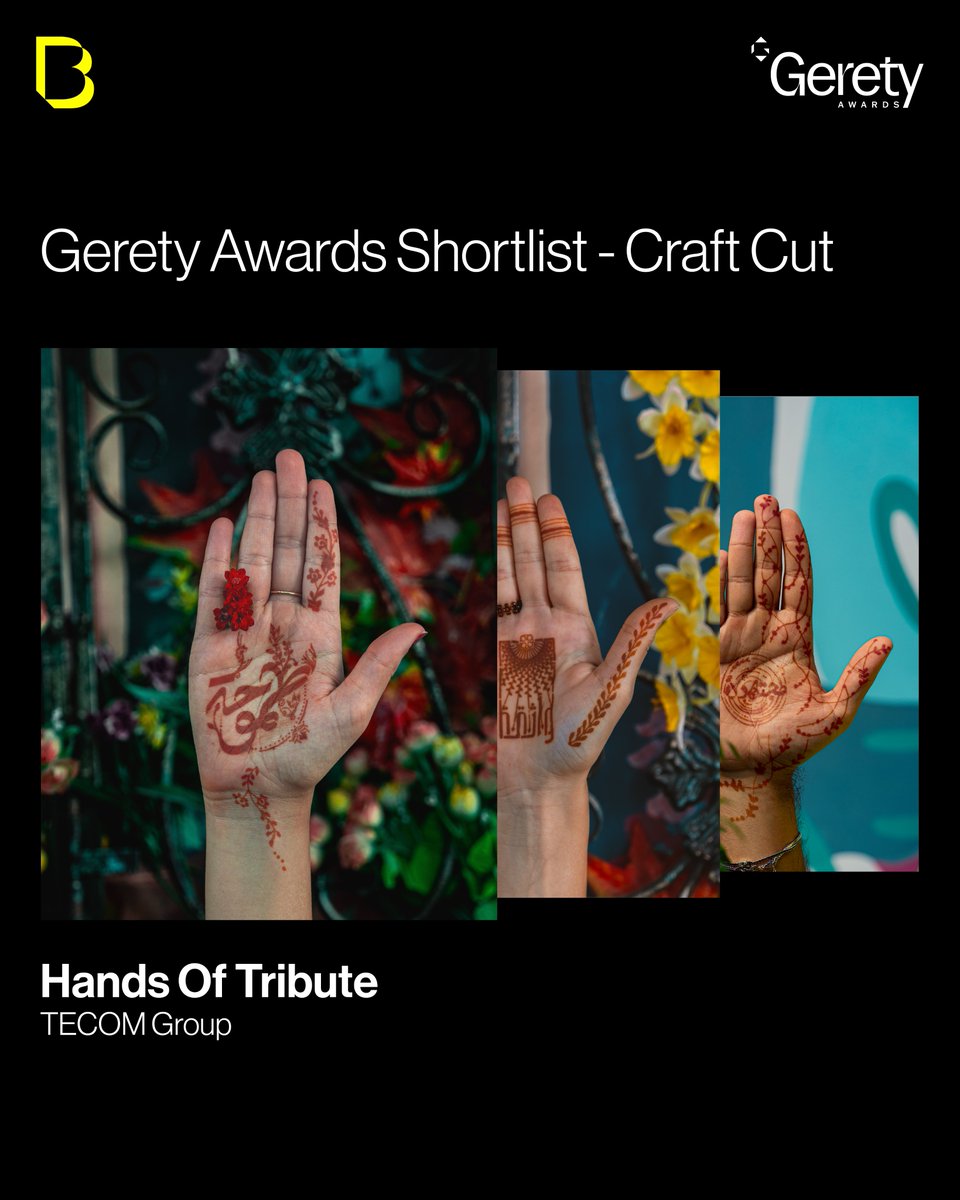 'Hands of Tribute' makes its way to the <a href="/GeretyAwards/">Gerety Awards</a>! Shortlisted in the Craft Cut category, the campaign was curated for our amazing clients at <a href="/tecomgroupdubai/">TECOM Group</a> to celebrate Emirati women and their achievements on Emirati Women's Day. Huge congratulations to the team.