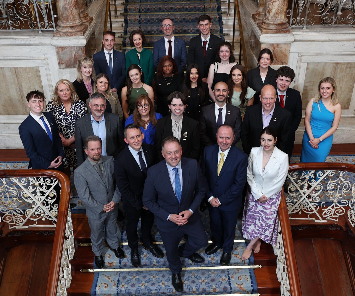 NUI (@nuimerrionsq) on Twitter photo We were delighted to continue the Fulbright-National University of Ireland scholarship with our two recipients for 2024, Caleb O'Connor of <a href="/RCSI_Irl/">RCSI</a> and Dr Cian O'Connor of <a href="/ucddublin/">University College Dublin</a>. It was great to celebrate all the excellent awardees at the ceremony in Iveagh House
#NUIAwards We were delighted to continue the Fulbright-National University of Ireland scholarship with our two recipients for 2024, Caleb O'Connor of <a href="/RCSI_Irl/">RCSI</a> and Dr Cian O'Connor of <a href="/ucddublin/">University College Dublin</a>. It was great to celebrate all the excellent awardees at the ceremony in Iveagh House
#NUIAwards