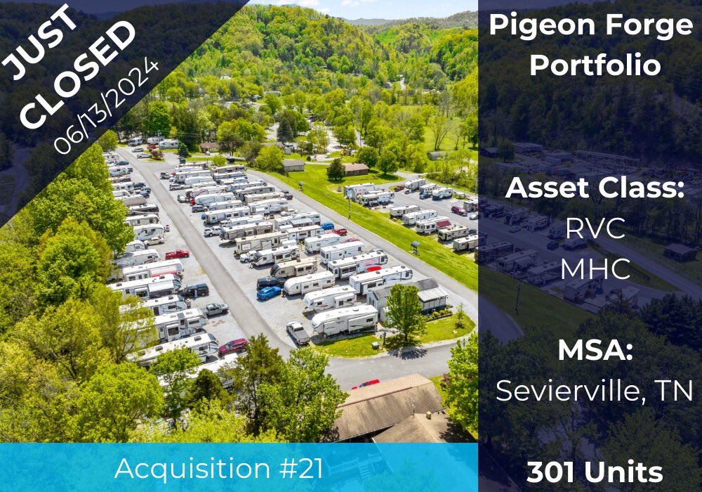 DylanMarma's tweet image. 301 sites added in Pigeon Forge. This brings us to 1,000 sites in Tennessee. Excited about this project and our increased presence in the smokies. Grateful for our investors, team members, and vendors who make this possible.