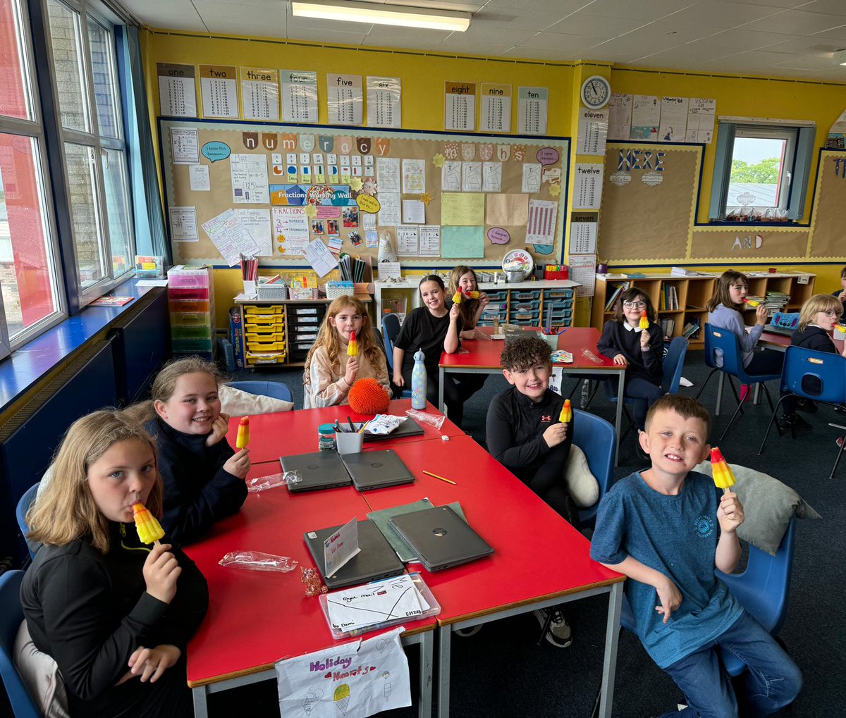 stlukesps1's tweet photo. After lots of heaving lifting, moving resources, and putting things in bags, P5 and P6 got a much deserved treat today. #stlukeslikes #teamwork #WeareStLukes https://t.co/4ZO1tKrdI8