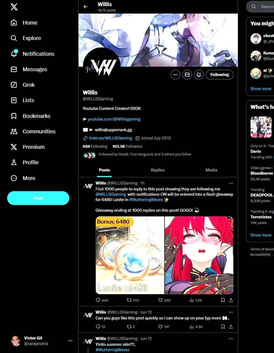 valejandria's tweet photo. @WiLLiSGaming Being following for a while now... https://t.co/BcRLWMFvFf
