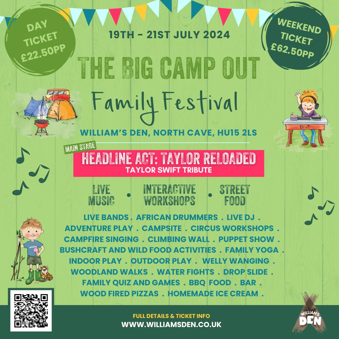 Only 5 weeks until our Family Festival!

Get your tickets whilst you can 🏃‍♀️

Dates:
Friday 19th - 21st July for campers, 20th and 21st day tickets ✨

Check out our website for more info...

It's going to be blast! Hope to see you there 😀