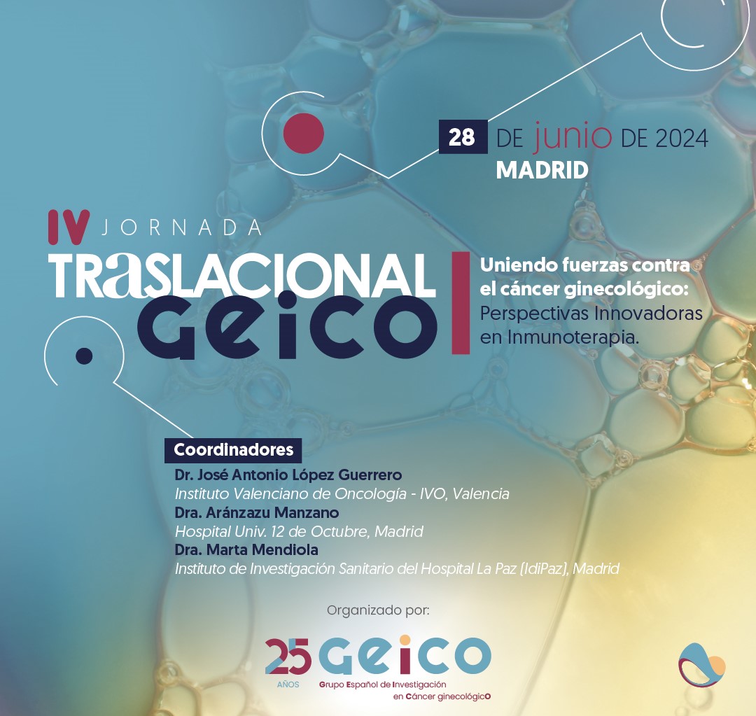 💥 ¡¡Sólo quedan 2 semanas para que tenga lugar la IV #JornadaTraslacionalGEICO 2024!! 
El  28/06 en Madrid, no te puedes perder esta reunión en la que revisaremos todo sobre biomarcadores, nuevas estrategias y últimos desafíos y soluciones en inmunocheckpoints. ¡Te esperamos!