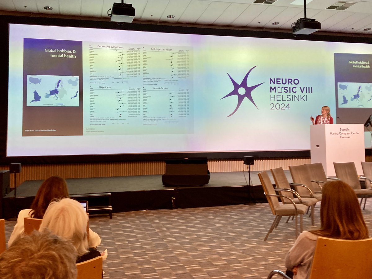 Music, Mind, Body and Brain (@coe_mmbb) on Twitter photo A pioneering expert in the field, today’s #Neuromusic8 keynote speaker <a href="/Daisy_Fancourt/">Dr Daisy Fancourt</a> shared thoughts on why music and arts support our well-being. While music reduces our stress levels, for example, a closer look on molecular biomarkers reveals new, exciting mechanisms. 🧬✨ A pioneering expert in the field, today’s #Neuromusic8 keynote speaker <a href="/Daisy_Fancourt/">Dr Daisy Fancourt</a> shared thoughts on why music and arts support our well-being. While music reduces our stress levels, for example, a closer look on molecular biomarkers reveals new, exciting mechanisms. 🧬✨