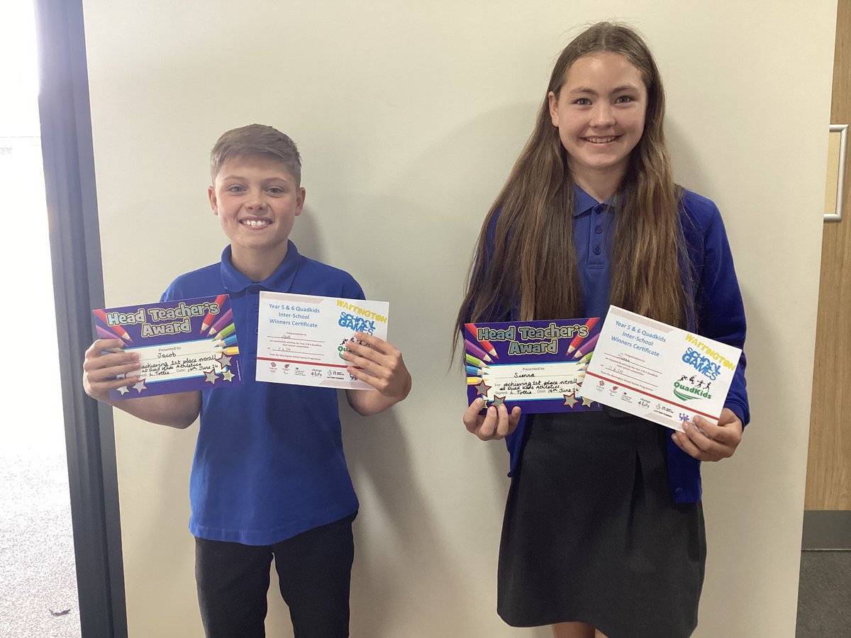 ChapelfordPri's tweet image. 🏅Outstanding Sporting Achievement🏅

Well done to two of our Y6 athletes who competed in the @sspwassp Quad Kids tournament. They performed amazingly and finished 1st out of 217 children in their events. Well done, we are so proud! #QuadKids #sportscompetitions
