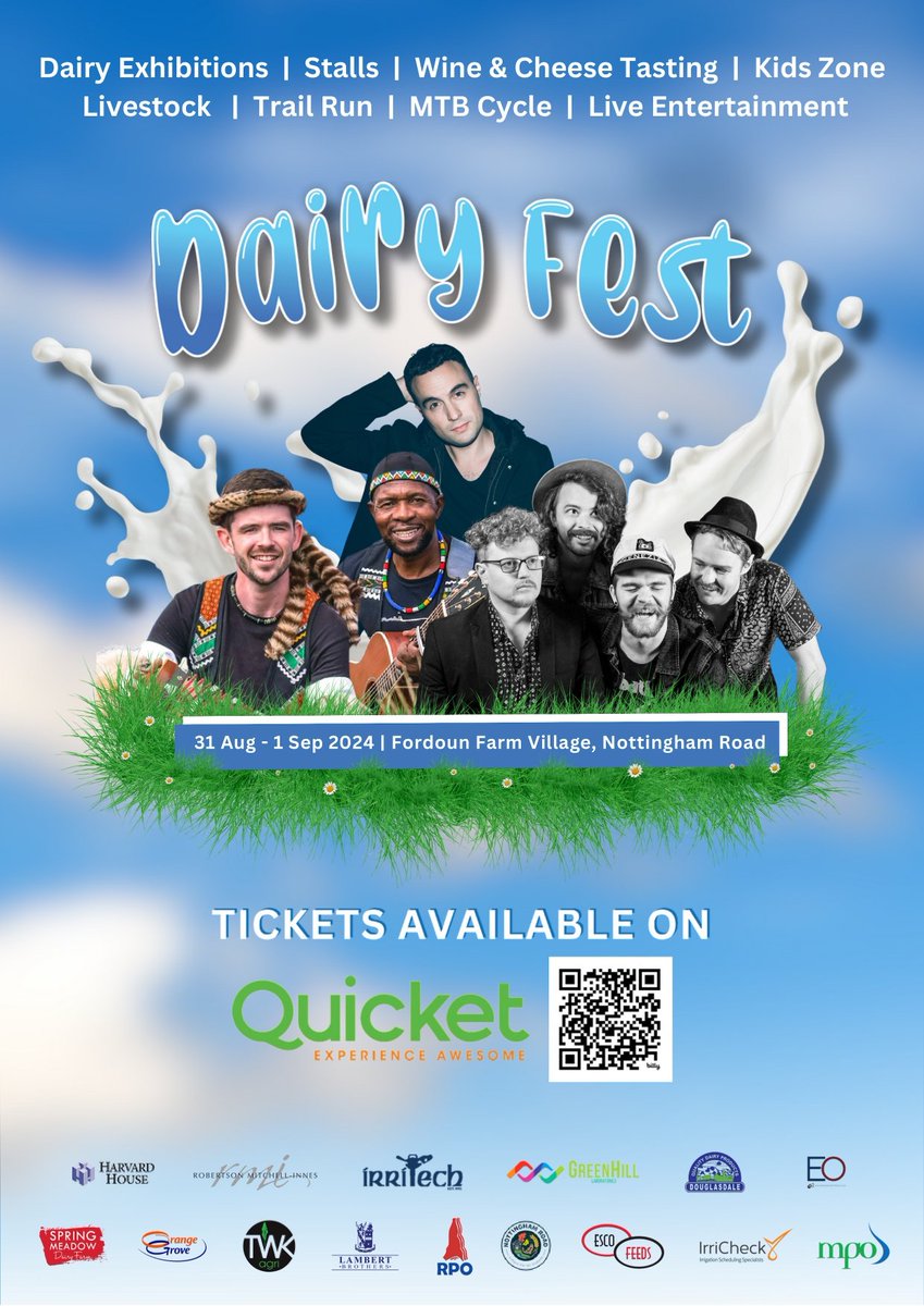 🐄SAVE THE DATE🐄
The MPO Dairy Fest promises to be an educational &amp; fun-filled event dedicated to celebrating the richness &amp; goodness of KZN's renowned dairy industry.
Get your tickets so you don't miss out on the experience.
<a href="/landbou/">landbou.com</a> &amp; <a href="/africanfarming_/">African Farming</a> will be there. Cheers 🥛