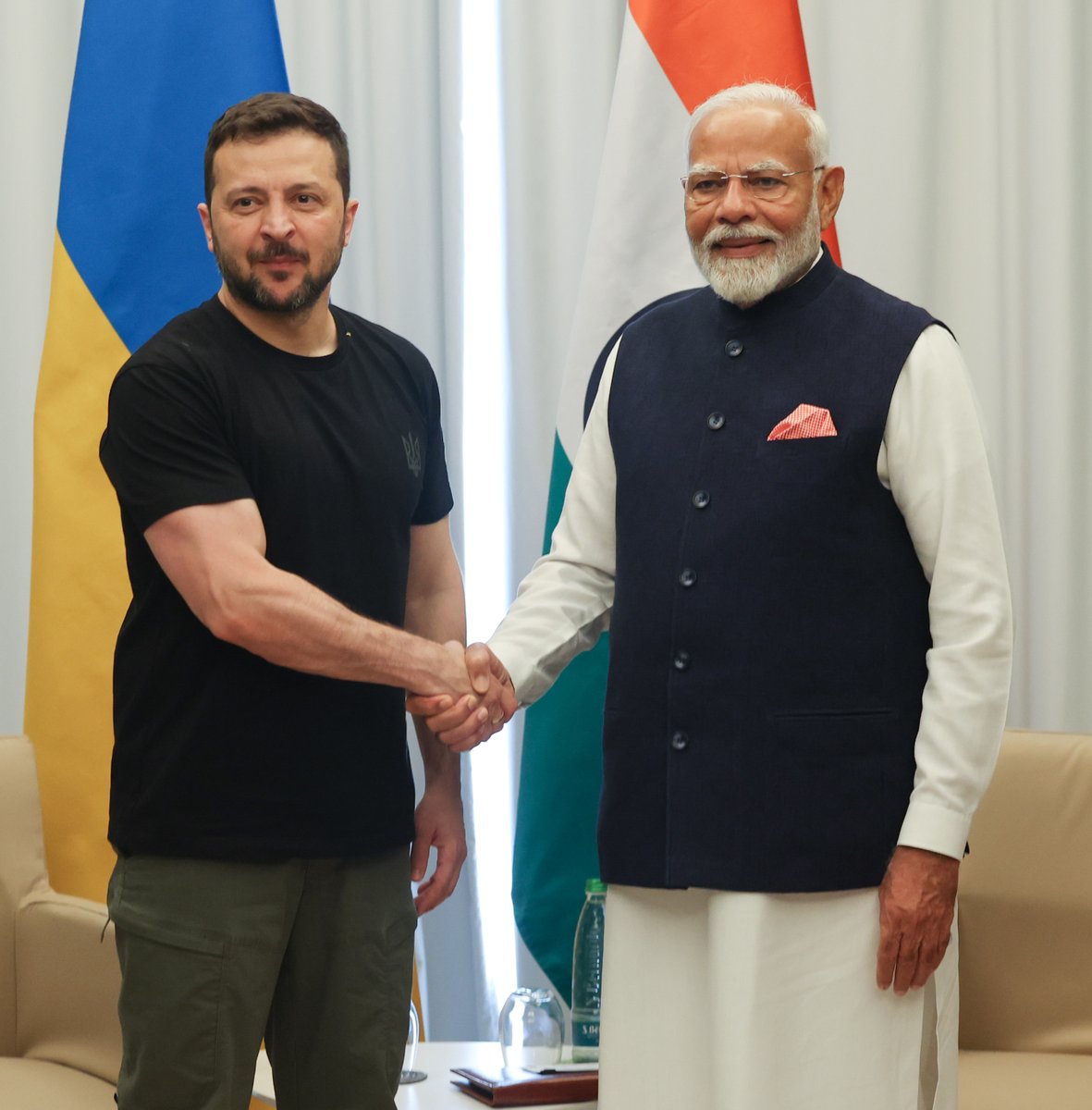 Had a very productive meeting with President Volodymyr Zelenskyy. India is eager to further cement bilateral relations with Ukraine. Regarding the ongoing hostilities, reiterated that India believes in a human-centric approach and believes that the way to peace is through