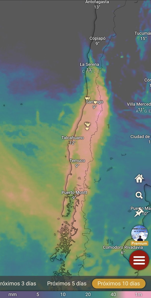 EdoWeatherman's tweet photo. Proyección próxima semana. Más y más lluvia.

Dos nuevos sistemas frontales mantendrán las lluvias como protagonista durante la próxima semana, entre la región de Valparaíso y Aysén. Es posible que el segundo evento alcance la región de Coquimbo.
Llovería entre lunes y viernes en la zona central y sur, a ratos muy fuerte y en otros solo gotas.

Todos los detalles desde esta noche.