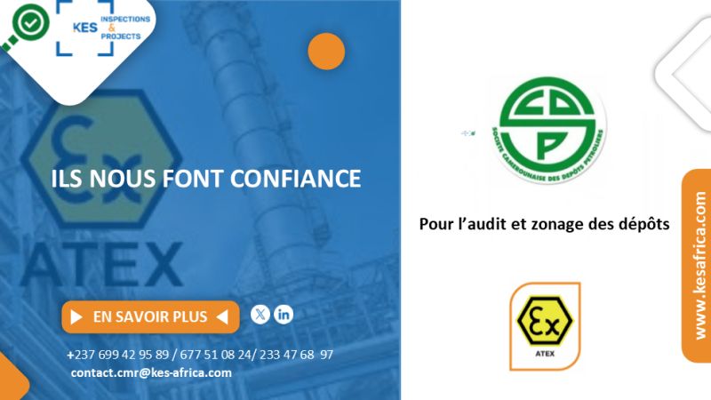 KES_AFRICA's tweet photo. [#IlsNousFontConfiance] SCDP (Société Camerounaise des Dépôts Pétroliers) nous a fait confiance pour ;

1️⃣ L'audit et zonage ATEX des dépôts 
    
 𝐊𝐄𝐒𝐈𝐧𝐬𝐩𝐞𝐜𝐭𝐢𝐨𝐧𝐬&amp;𝐏𝐫𝐨𝐣𝐞𝐜𝐭𝐬, le partenaire pour vos projets d’aujourd’hui et de demain.

 #KESAFRICA https://t.co/PY5PwBUn2v