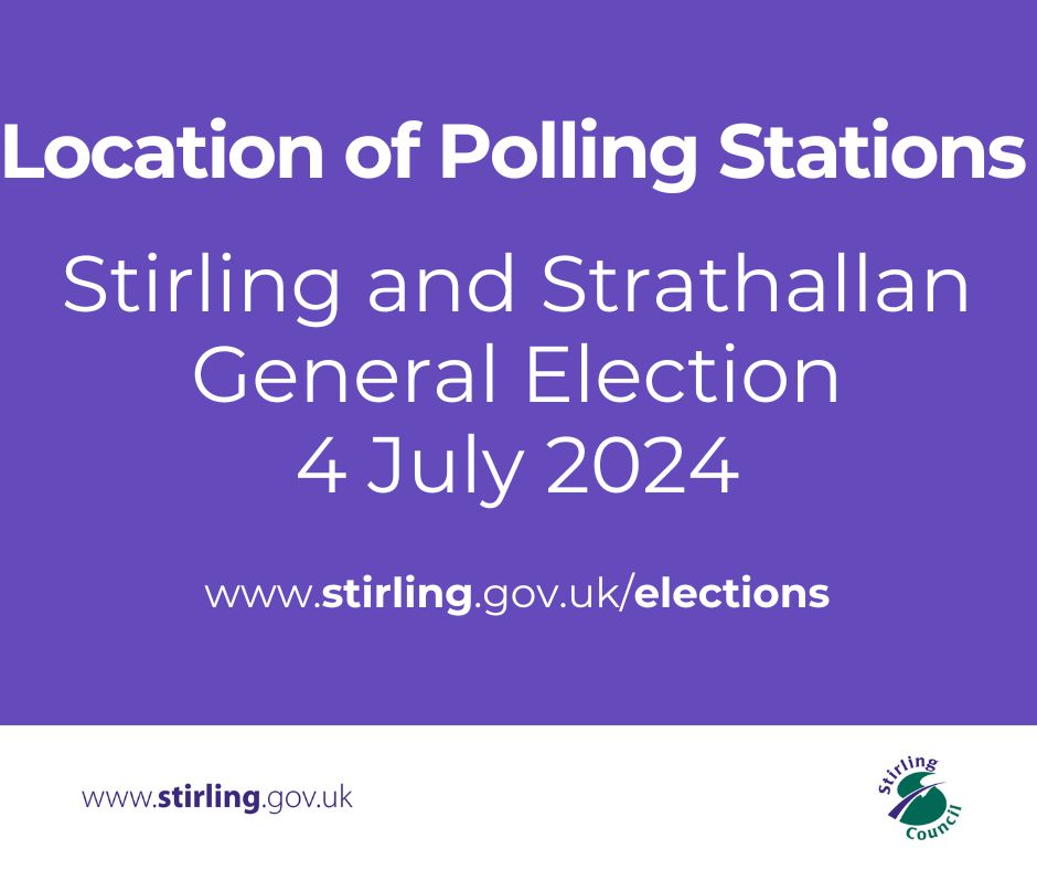 StirlingCouncil's tweet image. 🗳 From Auchterarder to Aberfoyle, Thornhill to Whins of Milton.. 
Your poll card, which arrives in the post soon, tells you where to vote in #Stirling and #Strathallan constituency on 4 Jul. 
For location of your polling place, see our interactive map: ➡bit.ly/4ekdhOl