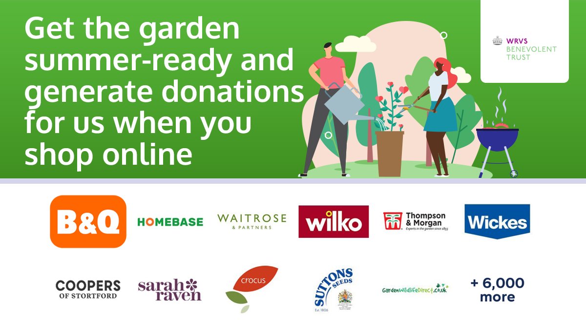 Sprucing up the garden? Generate free donations for us on everything you need with <a href="/giveasyoulive/">Give as you Live 💙❤️💚</a>!

💸 It's free
📱 There's a handy app
🛍️ There are over 6,000 stores!

> giveasyoulive.com/join/wrvs-bene…