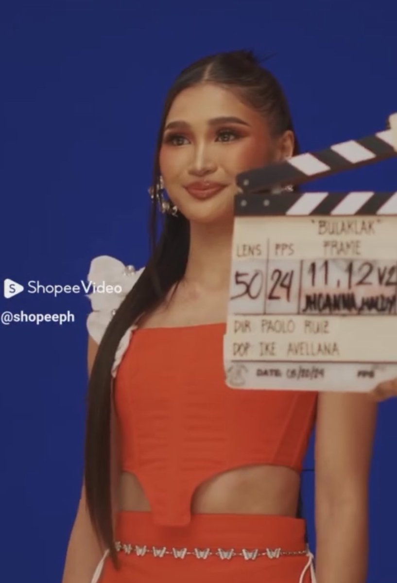hallyupotter's tweet photo. jhoanna — shopee tvc behind the scenes 🧡 https://t.co/j8L24EynWx