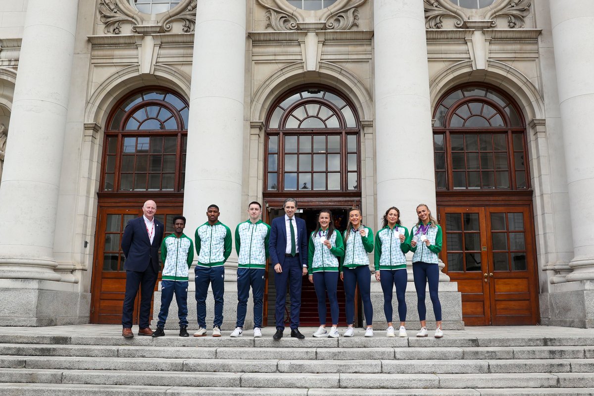 GovIE's tweet image. Today Taoiseach Simon Harris welcomed @irishathletics to Government Buildings, congratulating them for their huge success at @EuroAthletics in Rome.  Read more here: gov.ie/en/press-relea….