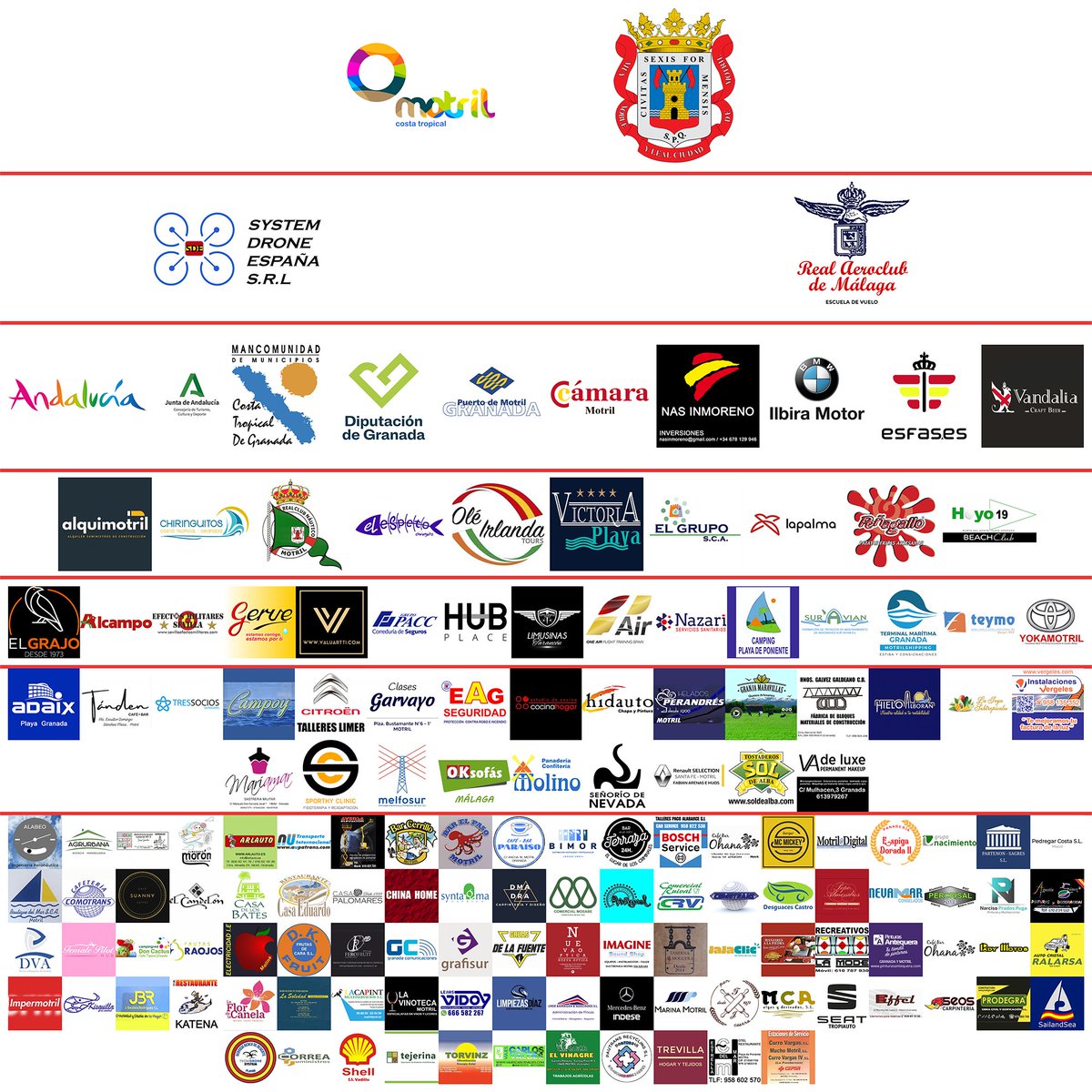 Sponsors, esa parte del Festival que se hace imprescindible para seguir adelante. GRACIAS por vuestro apoyo un año más.

<a href="/TeleMotrilTV/">TELEMOTRIL</a> <a href="/puertodemotril/">Puerto de Motril</a> <a href="/aytomotril/">Ayuntamiento Motril</a> <a href="/MotrilTurismo/">Motril Turismo</a> <a href="/AreaDepMotril/">Area Deportes Motril</a> <a href="/Motril__Digital/">Motril Digital</a> <a href="/TurismoAND/">Consejería de Turismo y Andalucía Exterior</a>