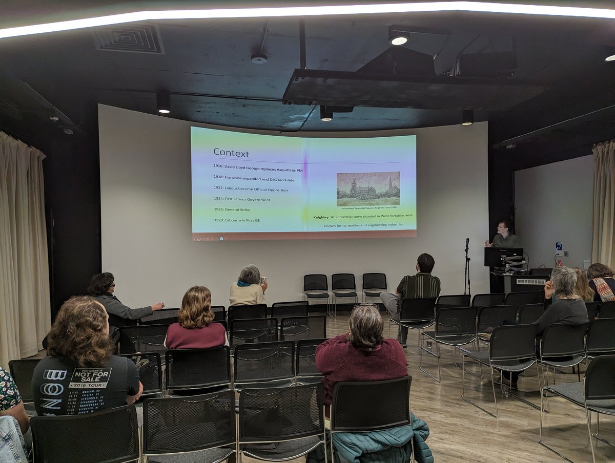 Josh Clarkson is up next to give his paper "A war between the wars: This history of the Keighley Labour Party between 1918 and 1939".