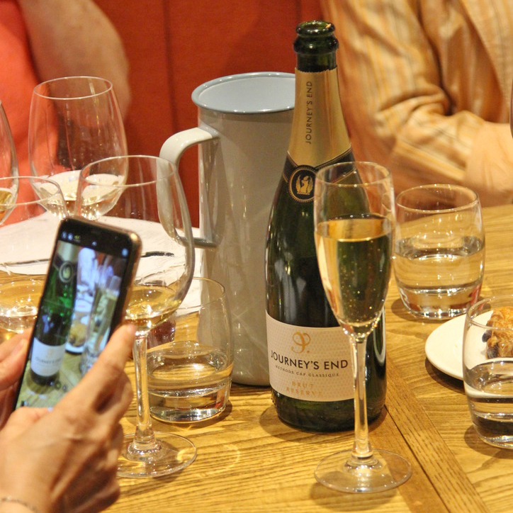 JourneysEndWine's tweet photo. A few weeks ago our winemaker Mike Dawson was in the UK to lead a week of tastings and events. His very first stop was a breakfast masterclass In London showcasing six Journey's End wines. Proceedings kicked off with a glass of our MCC. What a way to start the day! https://t.co/Ae0hGPwvq9