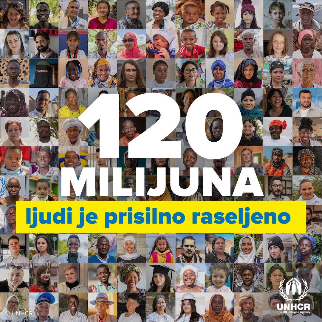 UNHCRCroatia's tweet photo. 🚨Najnovije „Izvješće o globalnim trendovima” UNHCR-a pokazuje kako je broj prisilno raseljenih ljudi u svijetu dosegao rekordnu brojku od 120 milijuna.
👉https://t.co/u2dwRV51vF https://t.co/PEdFXgMQAB