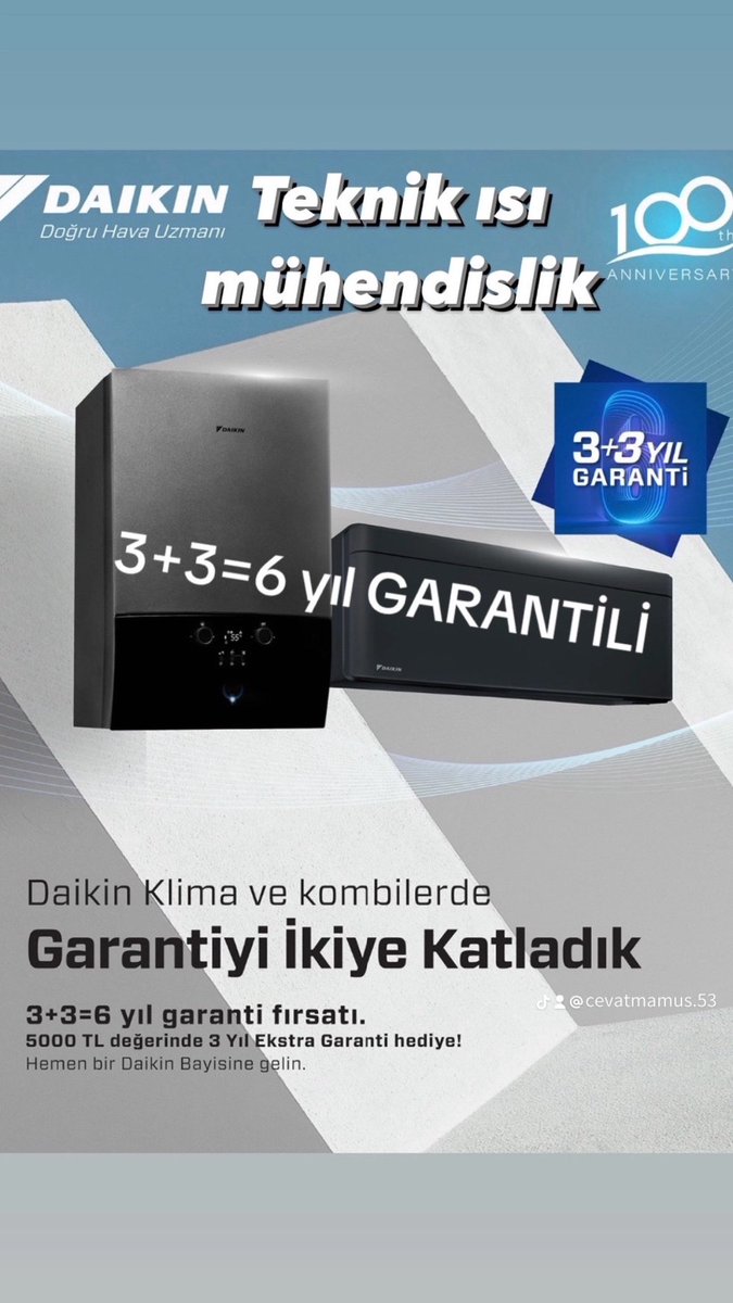 CevatMamus's tweet photo. #rize teknik ısı mühendislik #daıkın dan büyük kampanya…. Fiyat almayı unutmayın https://t.co/Wwx4CyjIyO