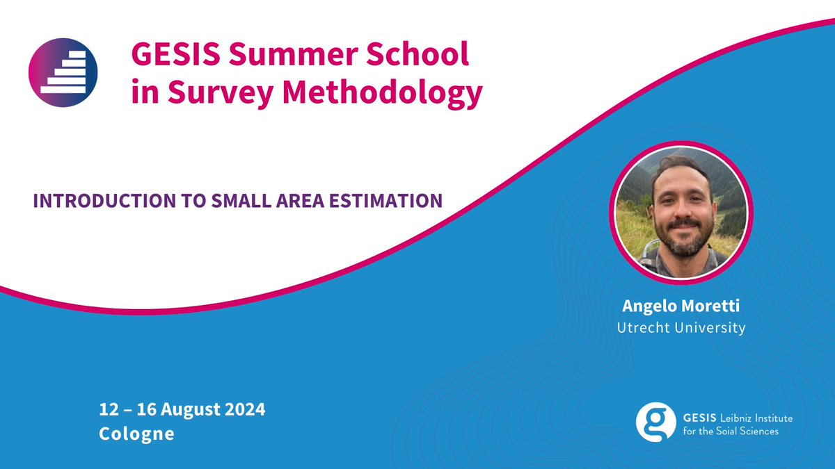 gesistraining's tweet image. Are you researching small geographies or groups? 
Is your study sample too small for the usual estimation techniques? Then join @AngeloMoretti3 at the #GESISsummerschool course to learn the small area estimation methods!

Book now ➡️ tinyurl.com/GSS24-C9-en

#SmallAreaEstimation