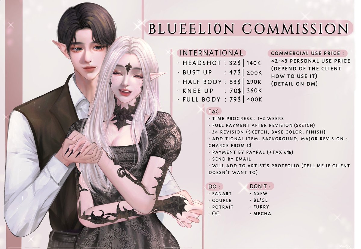 [ BLUEELION COMMISSION OPEN ]

Hello, I open commission for this style for only 2 slot. You can check terms &amp; information below. If you are interested, please tap my DM to order. Thank you.

Rts &amp; likes are greatly appreciated!
#commission