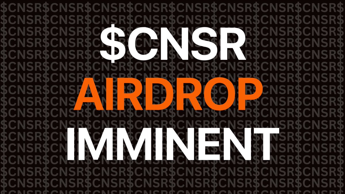 free__btc's tweet image. WEN CNSR //?

The CNSR airdrop is NEAR.

FREE.
OPEN to ALL.
INSTANT.

&amp;lt;&amp;lt; SNAPSHOT VERY SOON &amp;gt;&amp;gt;

we will not disclose when the snapshot is complete.

The BIGGEST Free and Fair token distribution on Bitcoin.

WELCOME TO THE EXPERIMENT.

Eligibility and more details below...