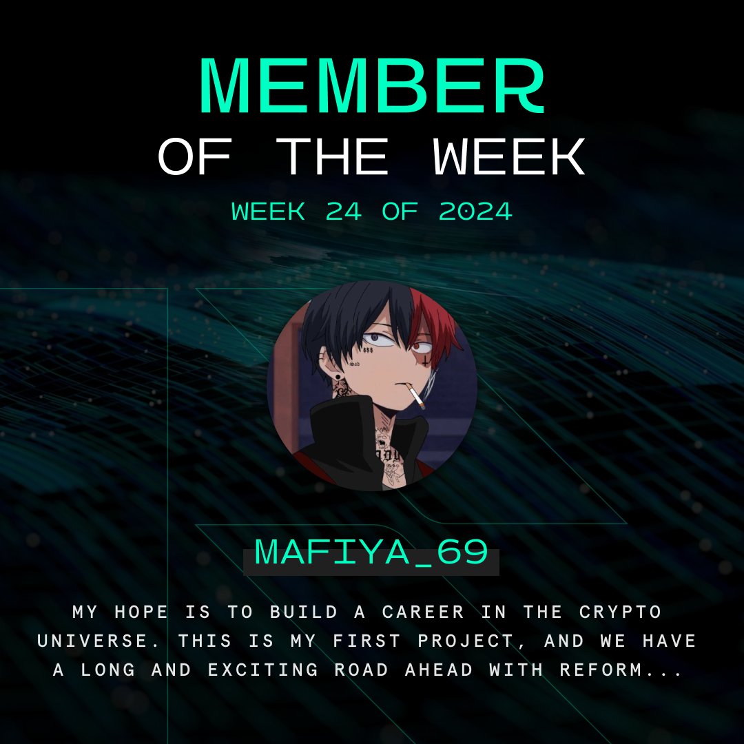ReformDAO's tweet image. Every movement starts with the people.

Every Friday, we will highlight a notable member who has shown great dedication to positively impacting the Reform community. This week, we proudly present @MAFIYA609 as our Member of the Week. Let’s get to know him better:

Samiul Piash is…
