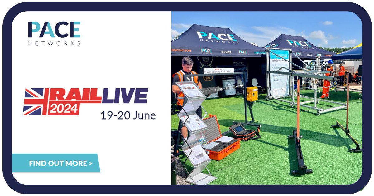 PACE_Networks's tweet image. PACE Networks at Rail Live 2024! 
We’re excited to attend Rail Live 2024, the rail industry&apos;s leading event, on 19-20 June in Warwickshire!

#RailLive2024 #RailwayIndustry #Infrastructure #Technology #Networking #Innovation #PACENetworks 

pace-networks.com/rail-technolog…