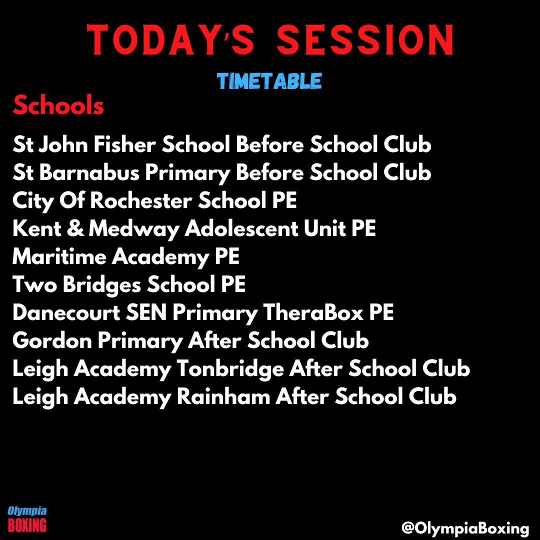 Today's Sessions🥊
#doorstepsport #communitysport #boxinginschools #olympiaboxing