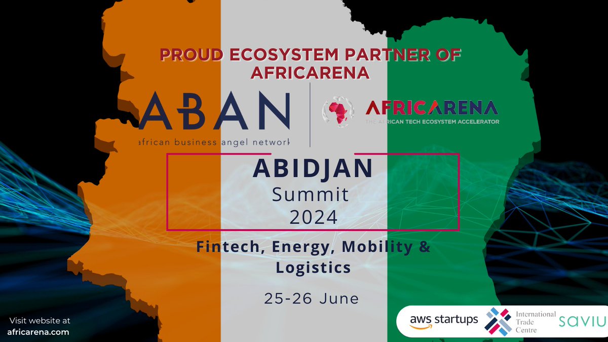 📢We are thrilled to announce that we are an Ecosystem Partner for the inaugural <a href="/AFRICARENA/">AfricArena</a> Abidjan Summit in Abidjan, Ivory Coast, featuring over 30 of Africa’s top #startups revolutionizing #FinTech, #Energy, #Mobility &amp; #Logistics sectors!

Details 👉bit.ly/45r3emt