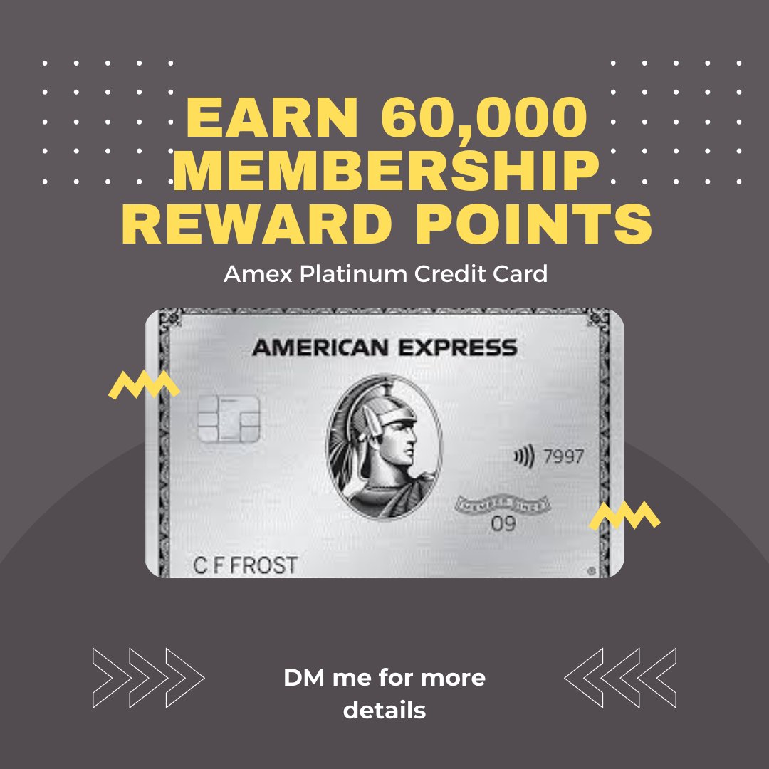 Unlock 60,000 Membership Reward Points with the Amex Platinum Credit Card! 🎉 DM me for more details on how to elevate your rewards game! 💳✨ #AmexPlatinum #rewards #creditcard #earnpoints #americanairlines #foryouシ #foryoupageシ #deals #platinum