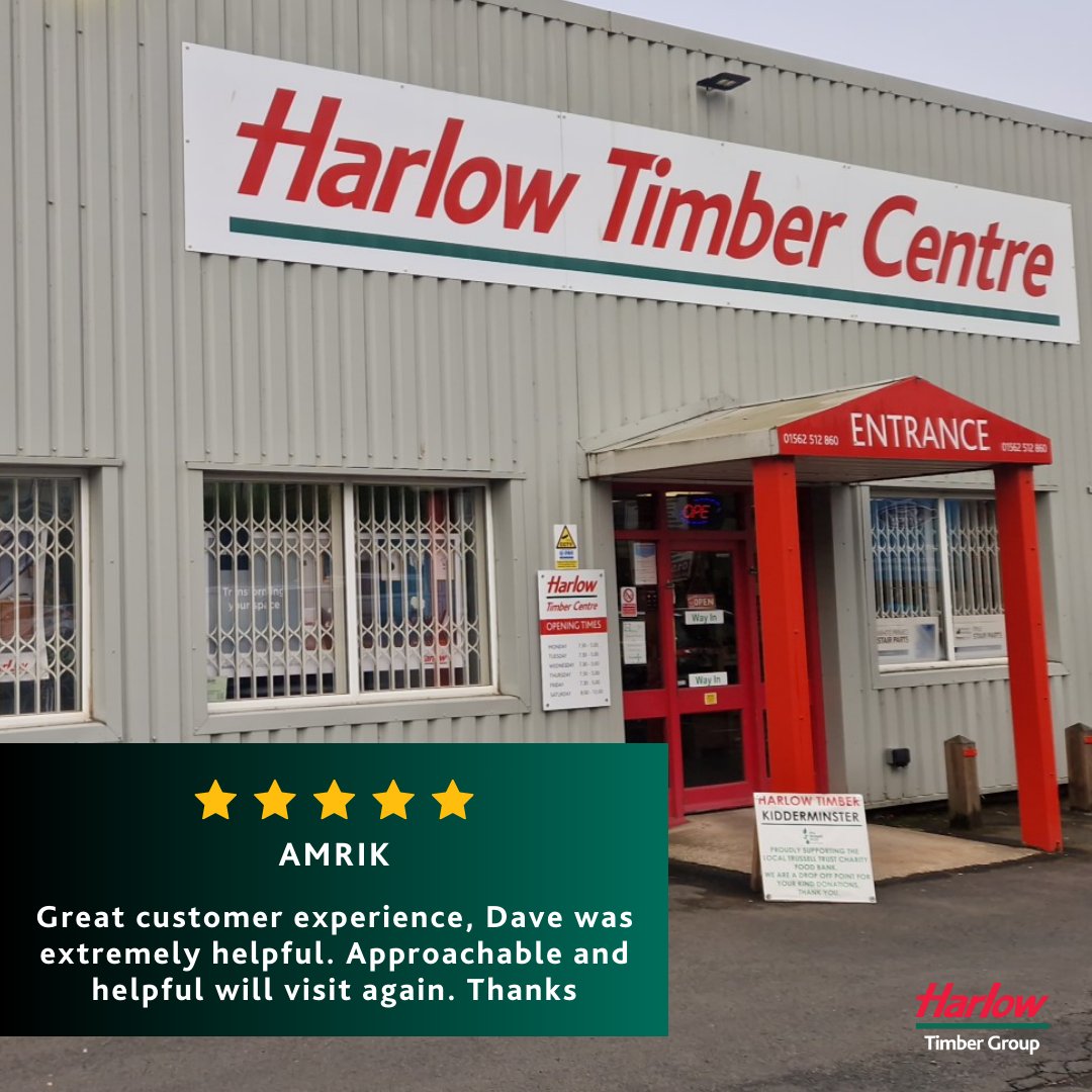 We love happy customers at Harlow Timber Kidderminster.