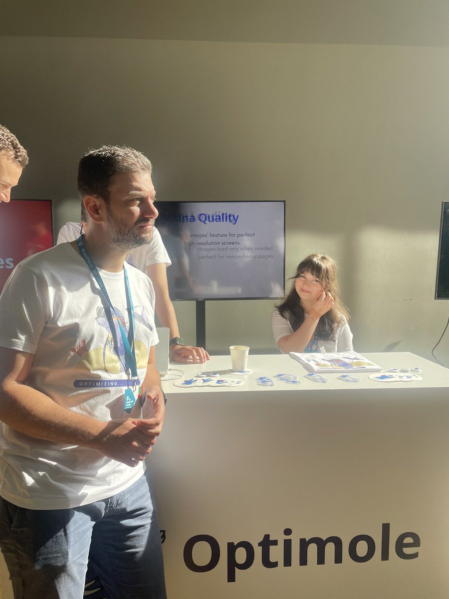 Meet us at #WCEU. <a href="/andreibaicus/">Andrei Băicuș</a> <a href="/RadacinaAndreea/">Andreea Radacina</a> <a href="/stefancoti/">Stefan Cotitosu</a> <a href="/getoptimole/">Optimole</a>