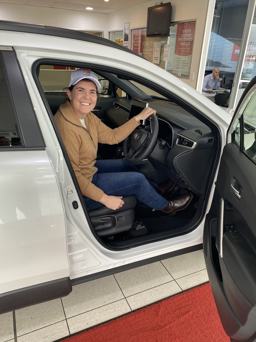 B_Chamberlayne's tweet photo. Oh what a feeling! 
Huge thanks to @Toyota_Aus for sponsoring the major prize for the @aflwomens fantasy competition. Loving this new set of wheels 😍 #aflfantasy https://t.co/8JgzMwH6R8