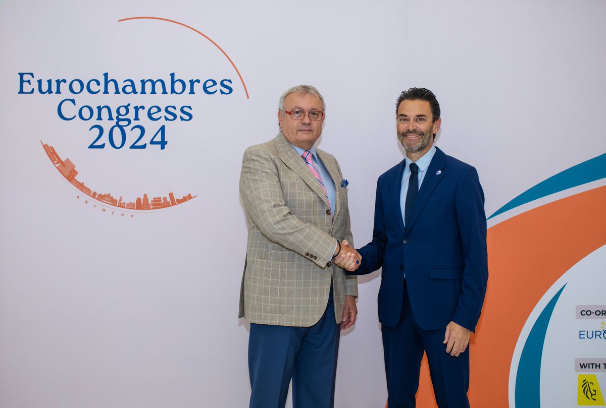 Eurochambres (@eurochambres) on Twitter photo Good discussion between our President <a href="/VladimirDlouhy/">Vladimír Dlouhý</a> & <a href="/employers_EESC/">Employers Group of the EESC</a> President <a href="/StefanoMalliaEU/">Stefano Mallia</a> about the #EUelection2024 outcome at #EurochambresCongress2024.
Looking forward to the next EU term and working together for a #business friendly policy agenda. Good discussion between our President <a href="/VladimirDlouhy/">Vladimír Dlouhý</a> & <a href="/employers_EESC/">Employers Group of the EESC</a> President <a href="/StefanoMalliaEU/">Stefano Mallia</a> about the #EUelection2024 outcome at #EurochambresCongress2024.
Looking forward to the next EU term and working together for a #business friendly policy agenda.