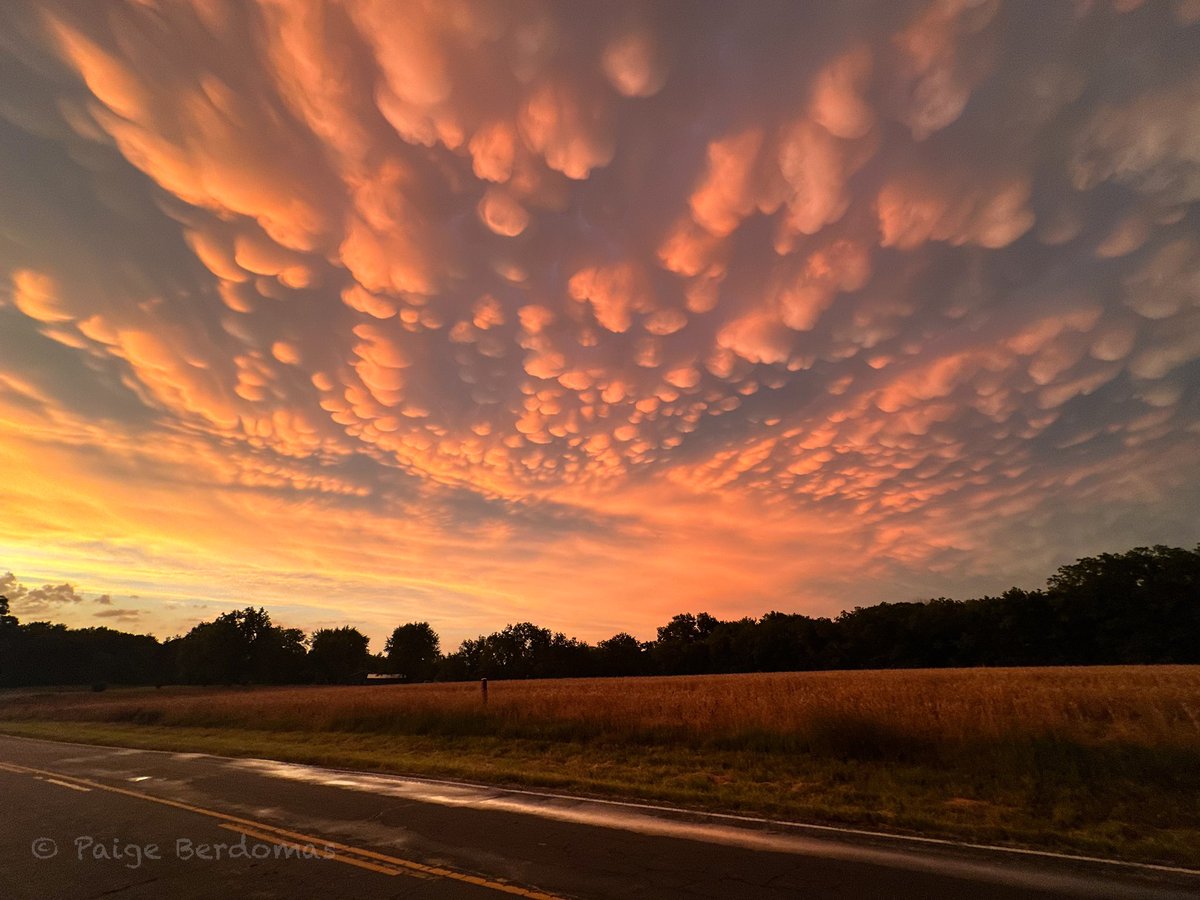 tornadopaigeyy's tweet photo. The most insane mammatus display today in northern MO. Still speechless. #mowx https://t.co/S9wfECWHvI