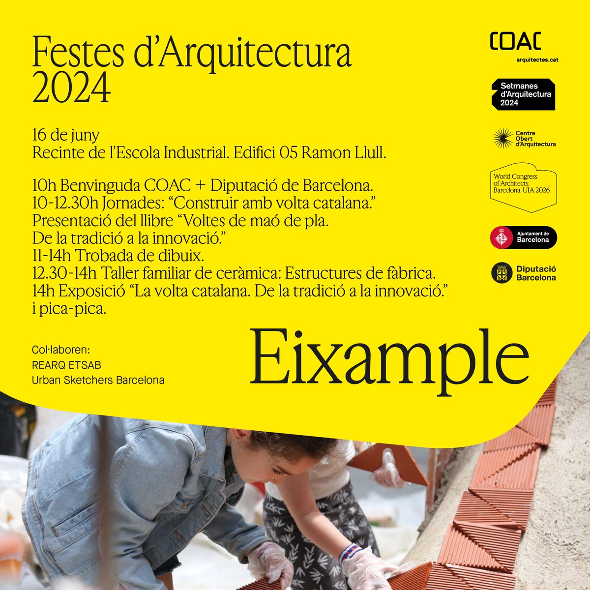 diba's tweet photo. 🏛️La Festa de l’Arquitectura a l’Eixample et convida un any més a descobrir el recinte de l’#EscolaIndustrial.
👉Vine a les portes obertes i gaudeix de totes les activitats! L’entrada és gratuïta. #som311 #ODSDiba #paranimf
📆16/06
⏰10-14h https://t.co/pPnFADvIWo