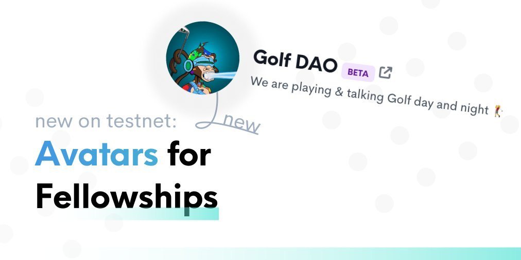TidyMeOrg's tweet image. NEW for Fellowship DAOs: Avatars⚡️

👉 Fellowships can now set any NFT as an Avatar to represent them in superciety🔥

– simply create a proposal calling the SUPERID smart contract with the details of your NFT✅
 
feature after feature.

this is superciety.