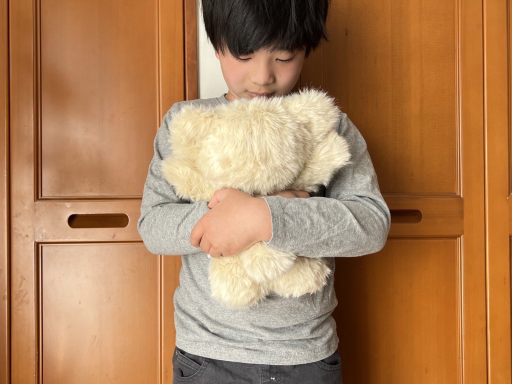 sekonao's tweet photo. ちらり以外の出展作品
「HUGma(ハグマ)」
常に抱っこをねだるバンザイポーズで待っている抱っこしてほしいクマ。ハグするとふっわふわです。
#mokemono #HUGma https://t.co/tbdT1cdujH