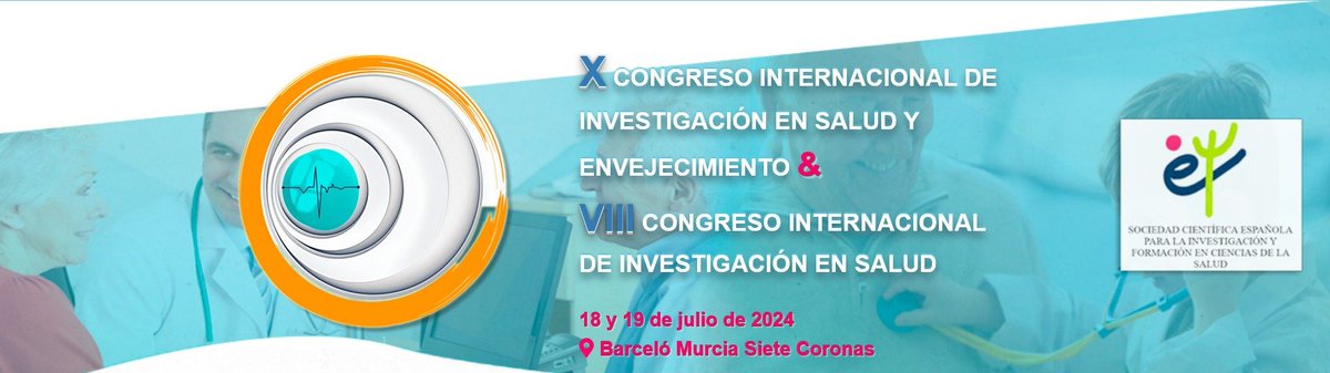 EnfiNet's tweet photo. El X Congreso Internacional de Investigación en Salud y Envejecimiento &amp; VIII Congreso Internacional de Investigación en Salud, se desarrollará durante los días 18 y 19 de julio de 2024, en la ciudad de Murcia y online.
https://t.co/dfKRf7H2JQ https://t.co/bT76r0Z0J0