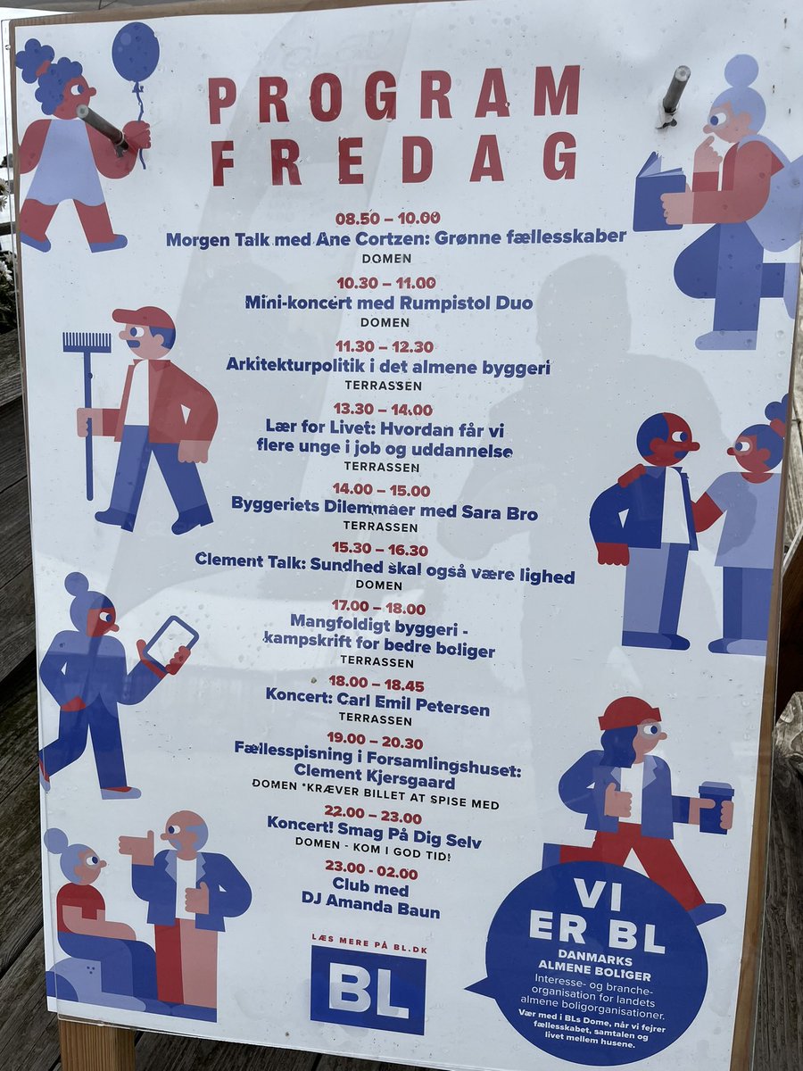 BL - Danmarks Almene Boliger (@almeneboliger) on Twitter photo Dagens program på terrassen og domen. Vi er <a href="/Folkemoedet/">Folkemødet #fmdk</a> ‘s forsamlingshus og det forpligter. Det ser man tydeligt i vores program, hvor vi bl.a. har en vigtig debat om fremtidens sundhed med <a href="/CKjersgaard/">Clement Behrendt Kjersgaard</a>, <a href="/jesper_fisker/">Jesper Fisker</a> m.fl.
Vi ses i domen - lige ved siden af hovedscenen 🏡 Dagens program på terrassen og domen. Vi er <a href="/Folkemoedet/">Folkemødet #fmdk</a> ‘s forsamlingshus og det forpligter. Det ser man tydeligt i vores program, hvor vi bl.a. har en vigtig debat om fremtidens sundhed med <a href="/CKjersgaard/">Clement Behrendt Kjersgaard</a>, <a href="/jesper_fisker/">Jesper Fisker</a> m.fl.
Vi ses i domen - lige ved siden af hovedscenen 🏡