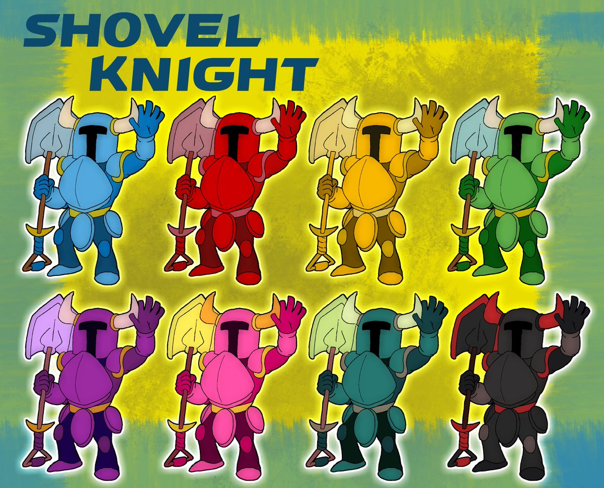 AngerSquared's tweet photo. A special Smash Pallet piece!
Done in honor for Shovel Knight's 10th Anniversary, the Blue Burrower dons a few other armors to fill the count!
#myart #ShovelKnight #fanart #palletswap #SmashBros #design #indie #ShovelKnightFanart #ArtistOnTwitter https://t.co/InZQrKts4d