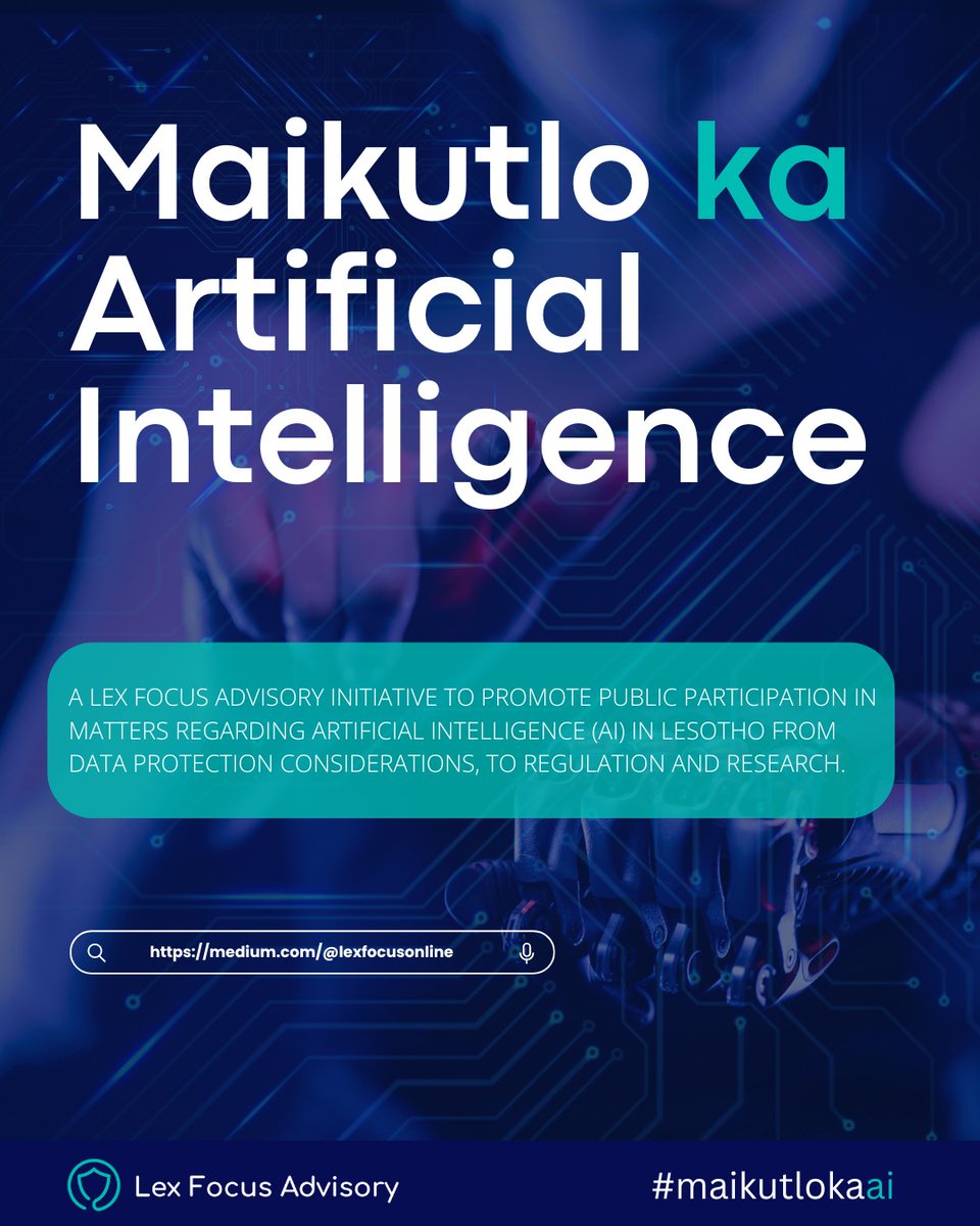 lf_advisory's tweet photo. We are excited to launch our latest initiative, Maikutlo ka Artificial Intelligence, which is meant to promote public participation in all matters regarding artificial intelligence in Lesotho. To kickstart this initiative, what do you think artificial intelligence is in sesotho? https://t.co/mEPeV1wsXN