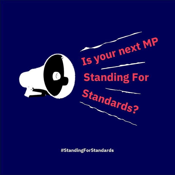 TransparencyUK's tweet photo. 🚨 Is your next MP #StandingforStandards?

📈 80% of the public think some or all main political parties are corrupt and untrustworthy.

🙋 That’s why we’re asking all candidates to commit to integrity, honesty and openness in office. 👇 https://t.co/IhAKHDKjj3